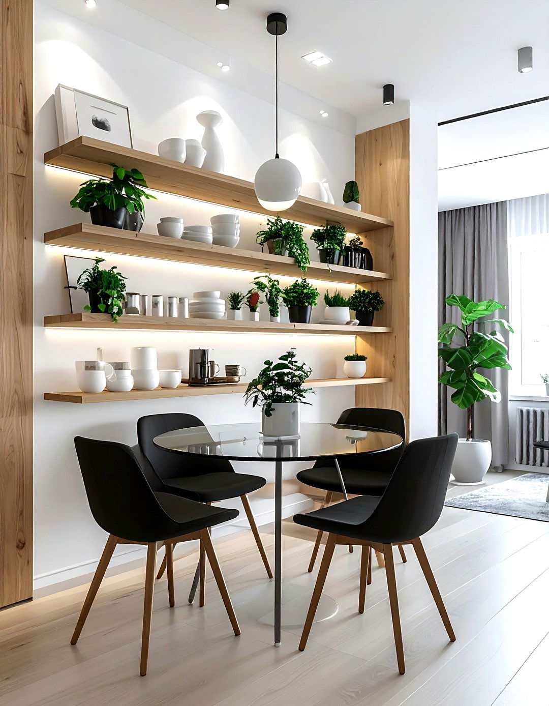 Floating Wall Shelves - 30 dining room storage solutions