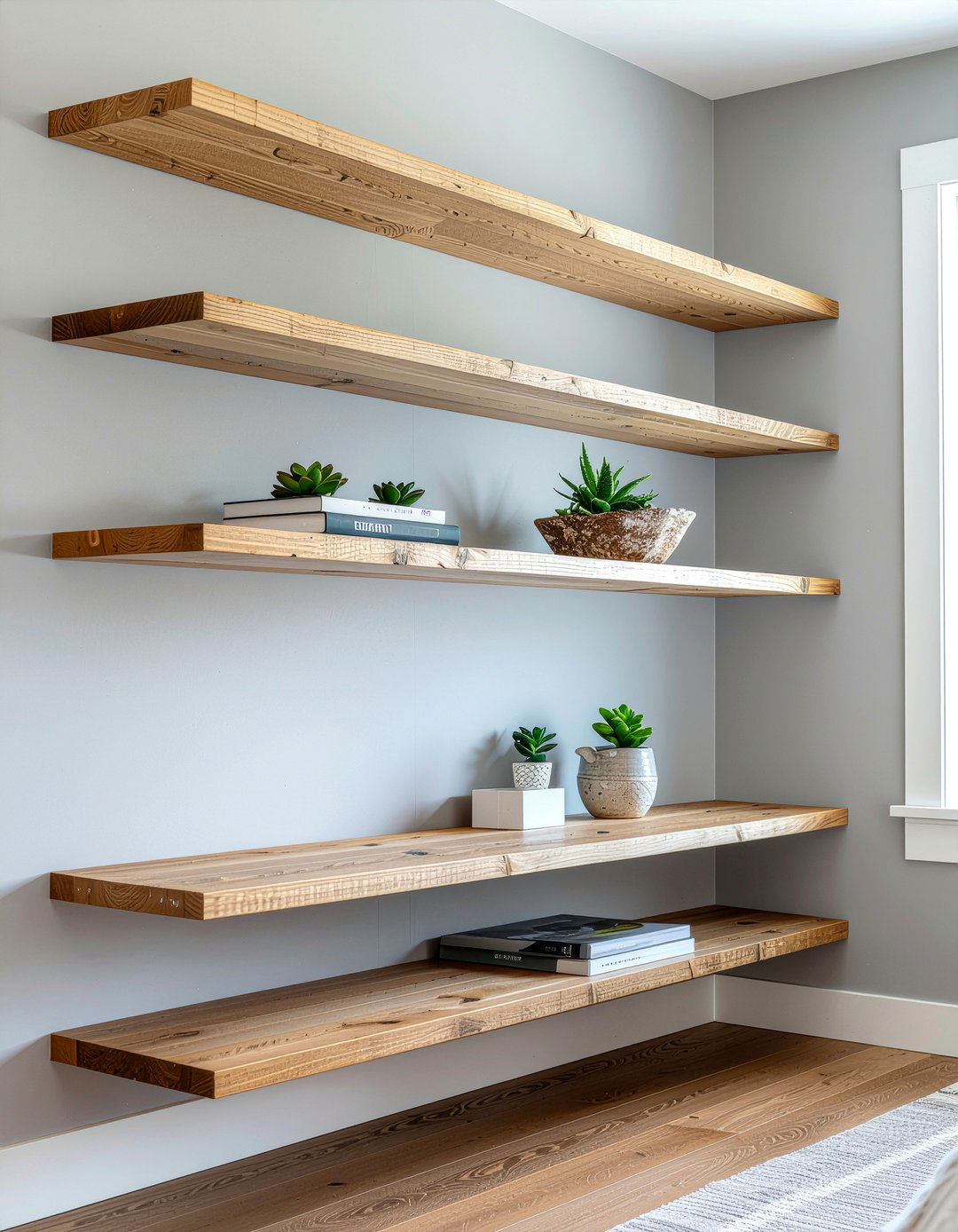 Floating Wall Shelves - 30 bedroom small space solutions