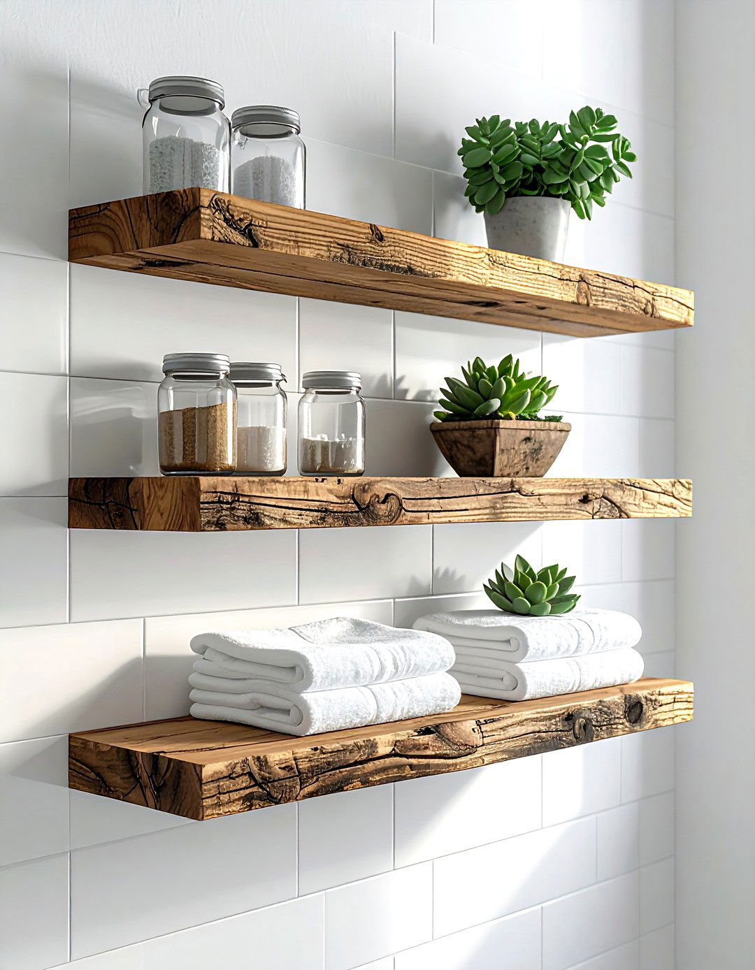 Floating Wood Shelf - 30 bathroom soft settings