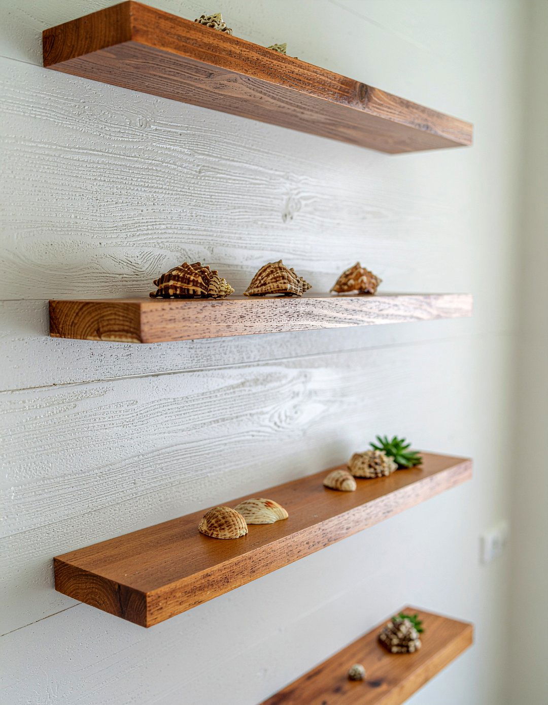 Floating Wood Shelves - 30 tropical bedroom ideas