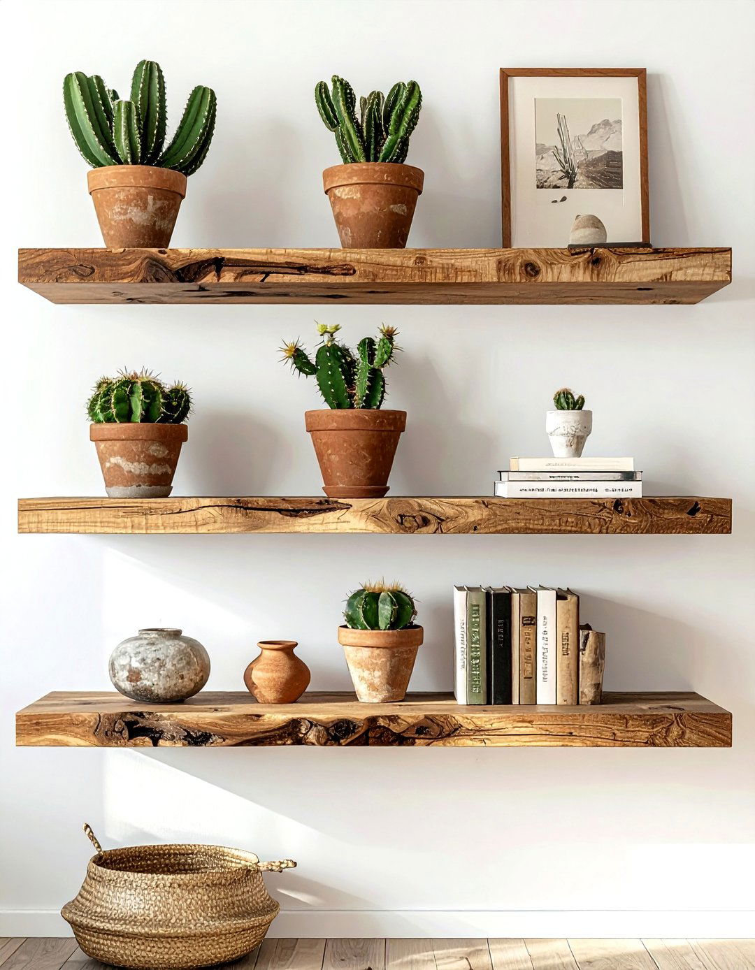 Floating Wood Shelves - 30 desert decor ideas
