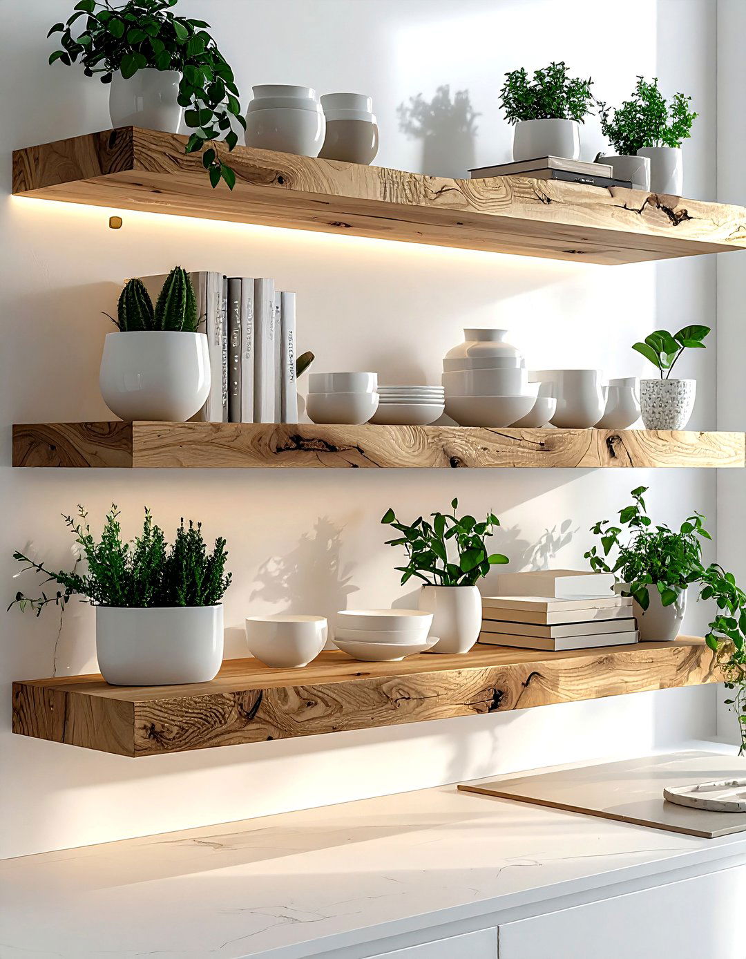 Floating Wood Shelves - 30 House Beautiful decor ideas