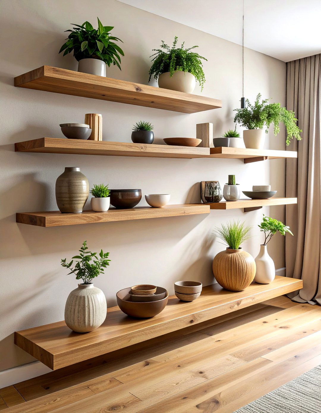 Floating Wood Shelves - 30 model home decor ideas