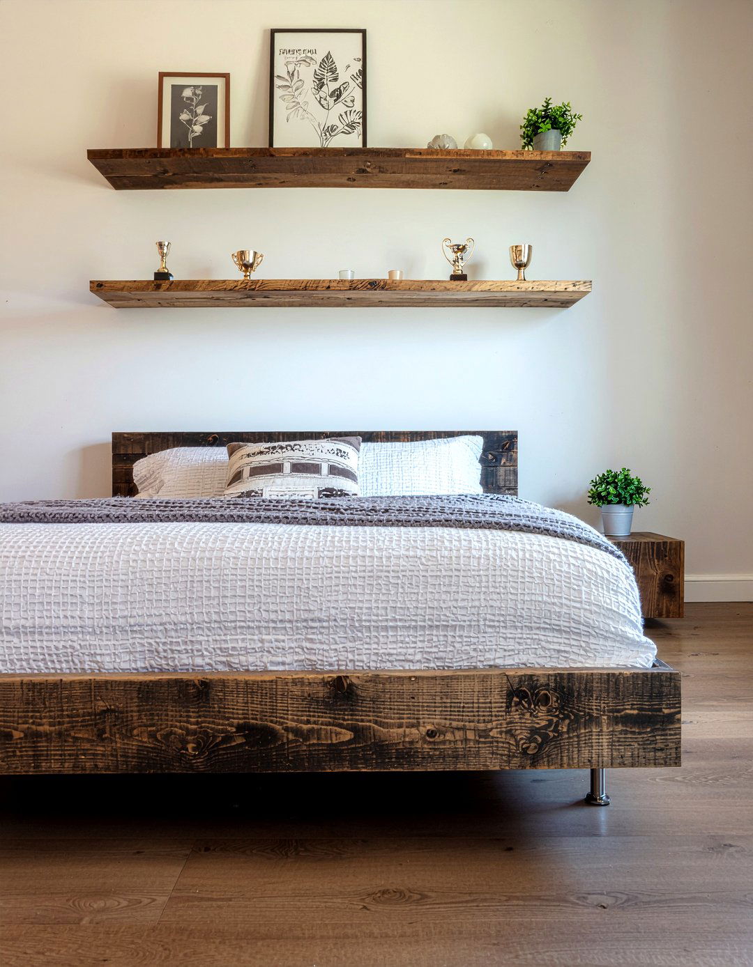 Floating Wood Shelves For Awards - 30 bedroom trophy display ideas