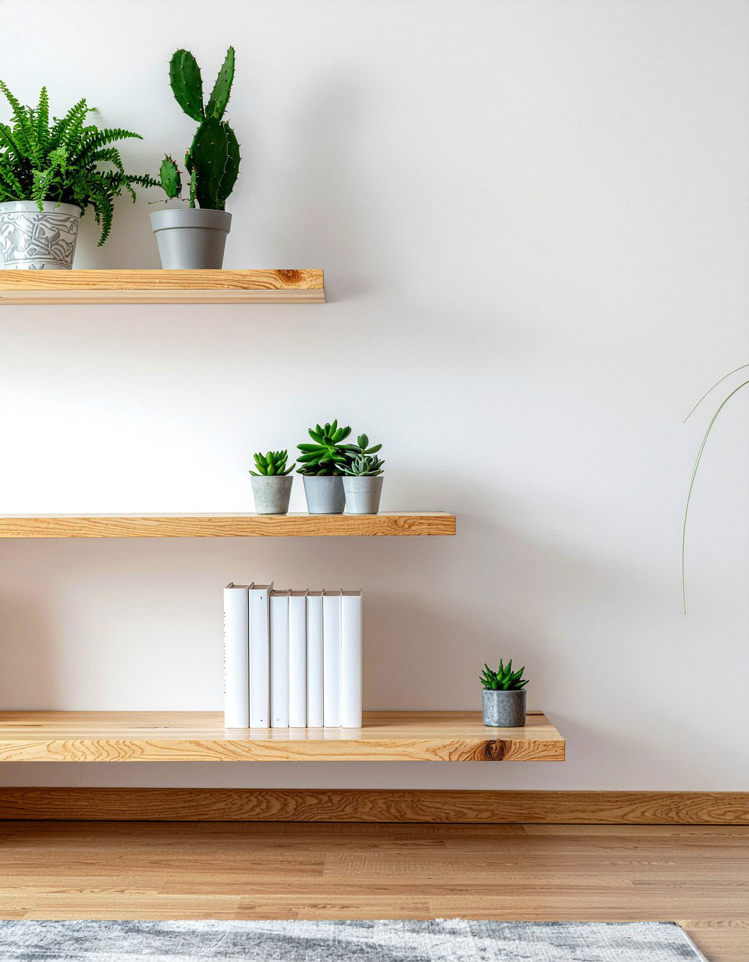 Floating Wood Shelving - 30 meditation living room ideas