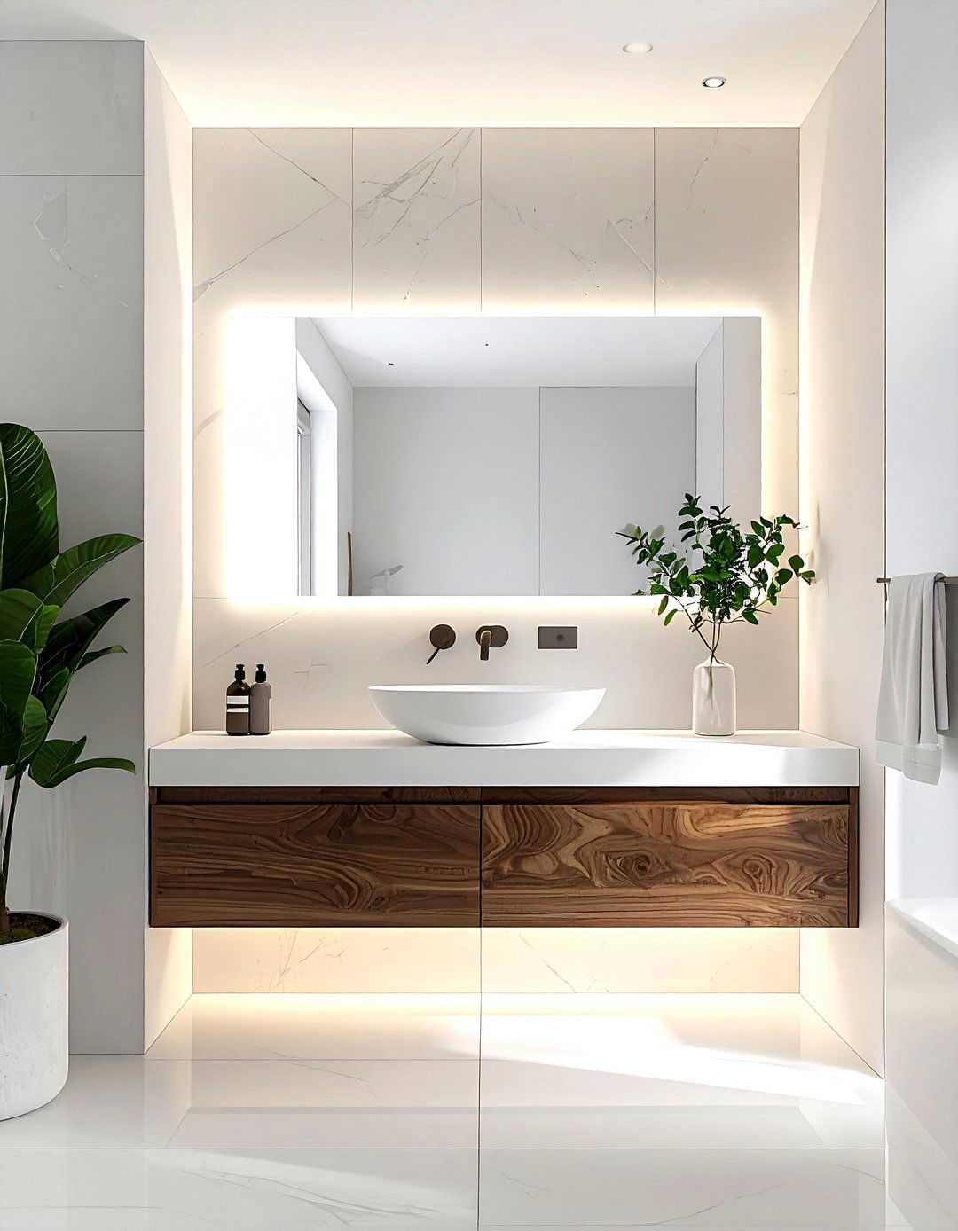 Floating Wood Vanity - 30 timeless bathroom ideas