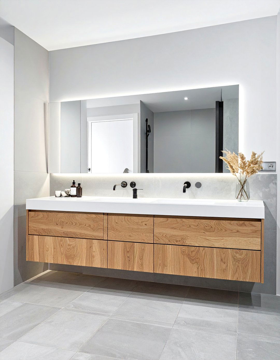 Floating Wood Vanity - 30 wood vanity bathroom ideas