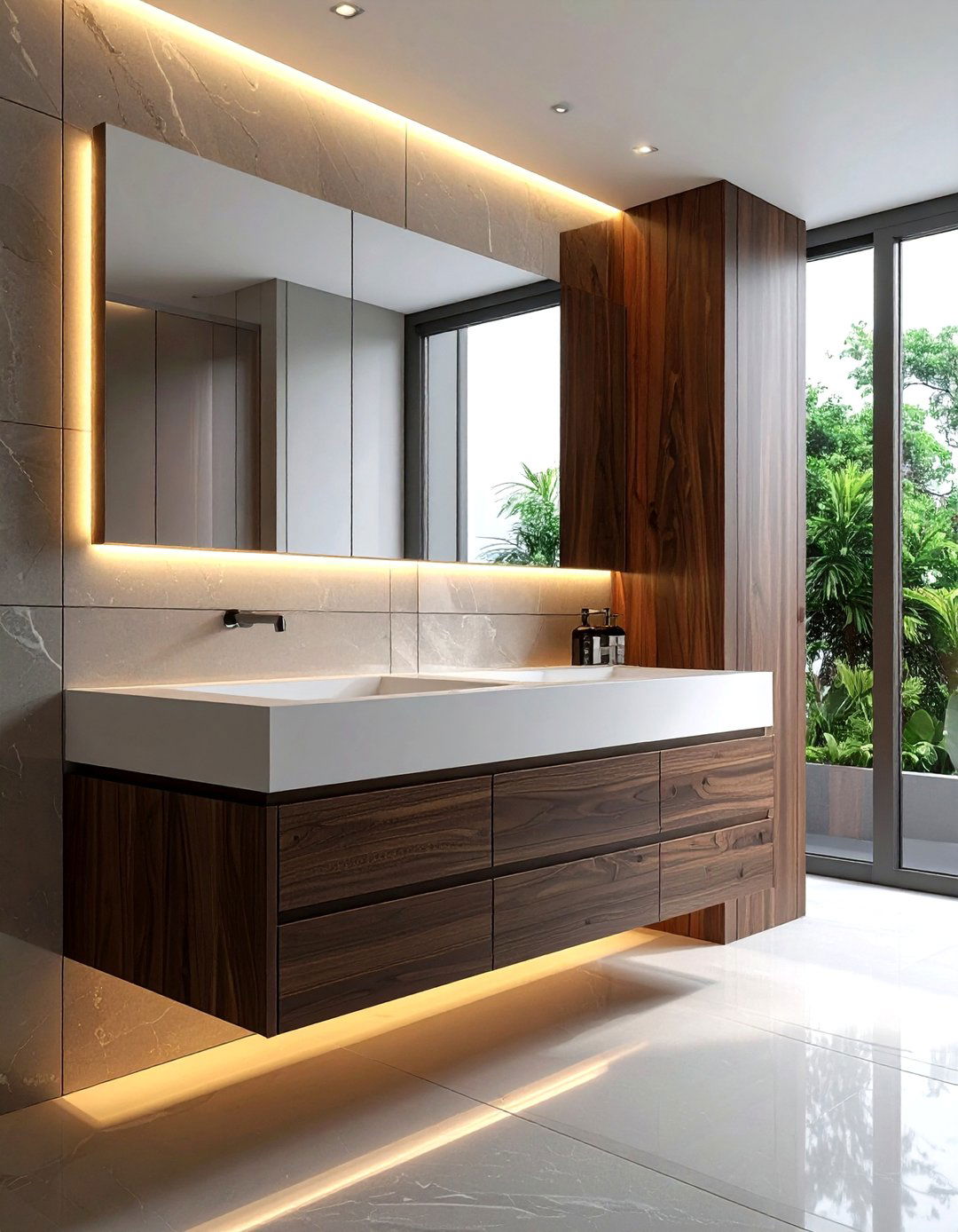 Floating bathroom cabinet - 30 before and after bathroom ideas