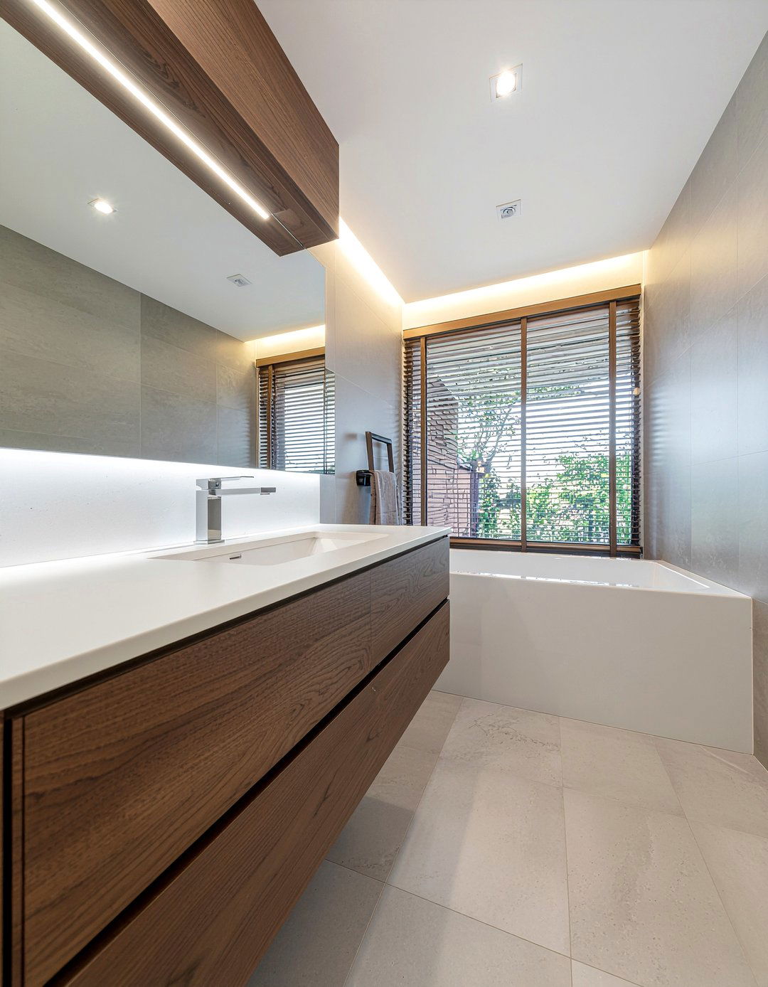 Floating bathroom vanity - 30 master bath remodel ideas