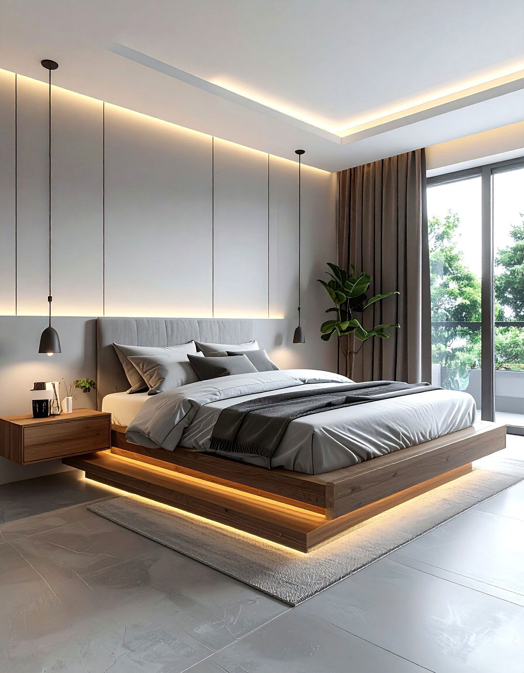Floating bedroom furniture - 30 bright bedroom ideas