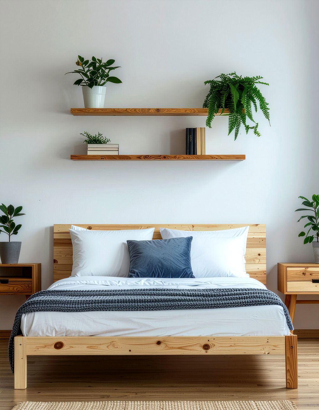 Floating bedroom shelves - 30 calming bedroom ideas