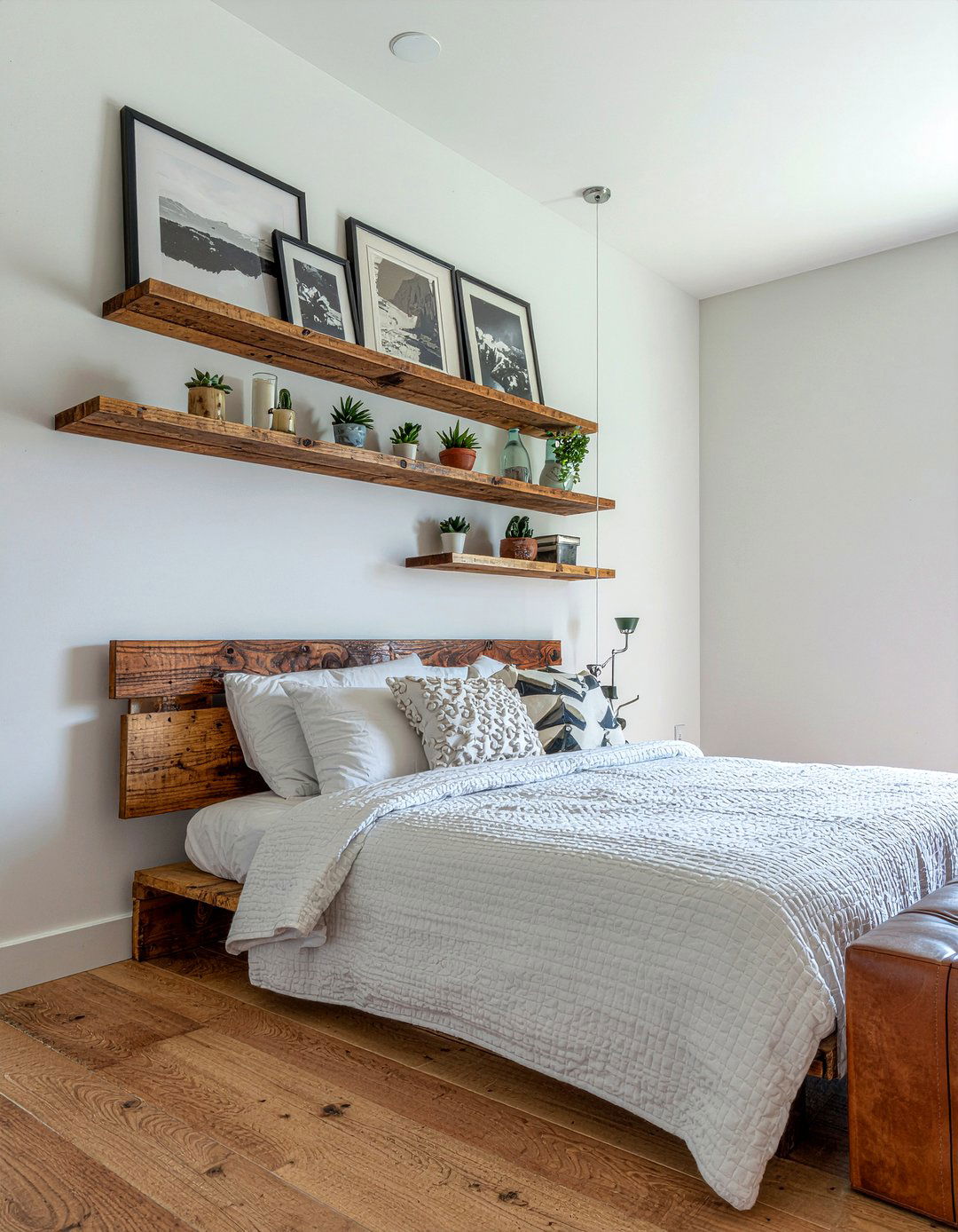 Floating bedroom shelves - 30 bedroom built-in ideas