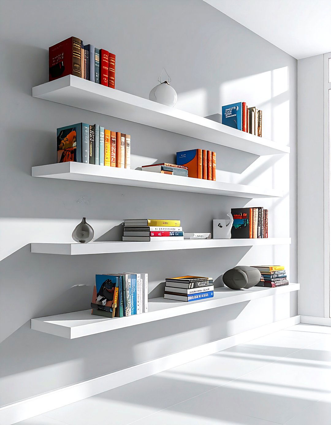 Floating book shelves - 30 book styling ideas