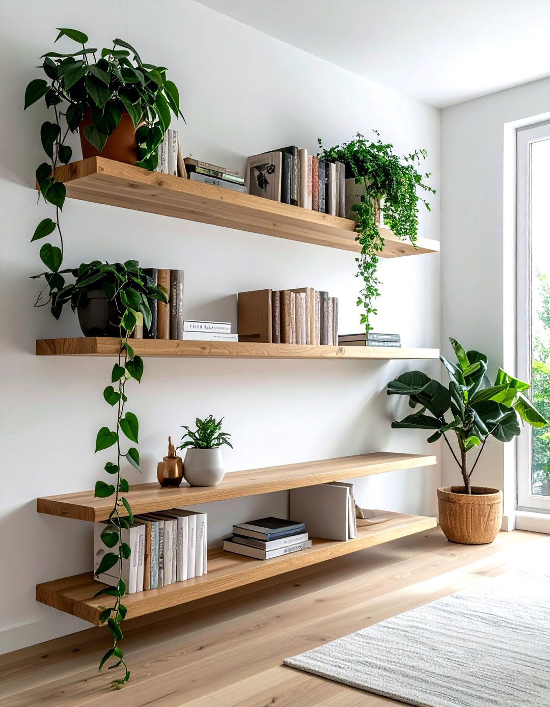 Floating bookshelf styling - 30 bookshelf styling ideas