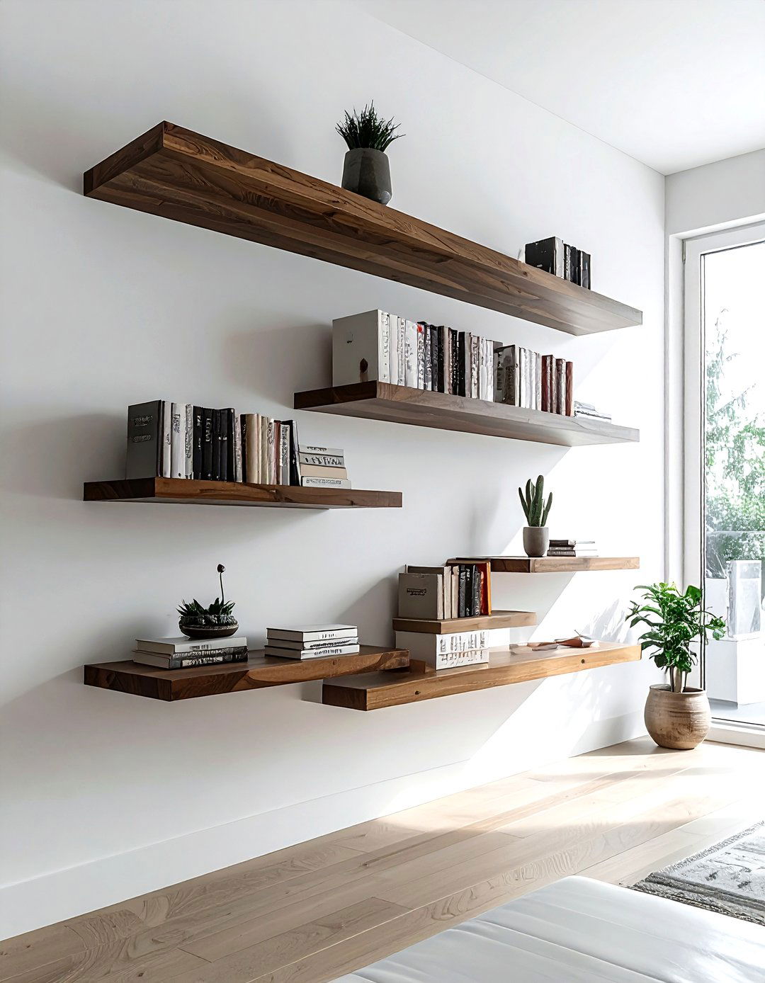 Floating bookshelves - 30 book decor ideas