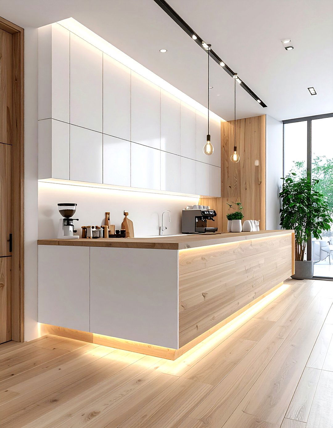 Floating cabinet coffee station - 30 coffee bar kitchen ideas