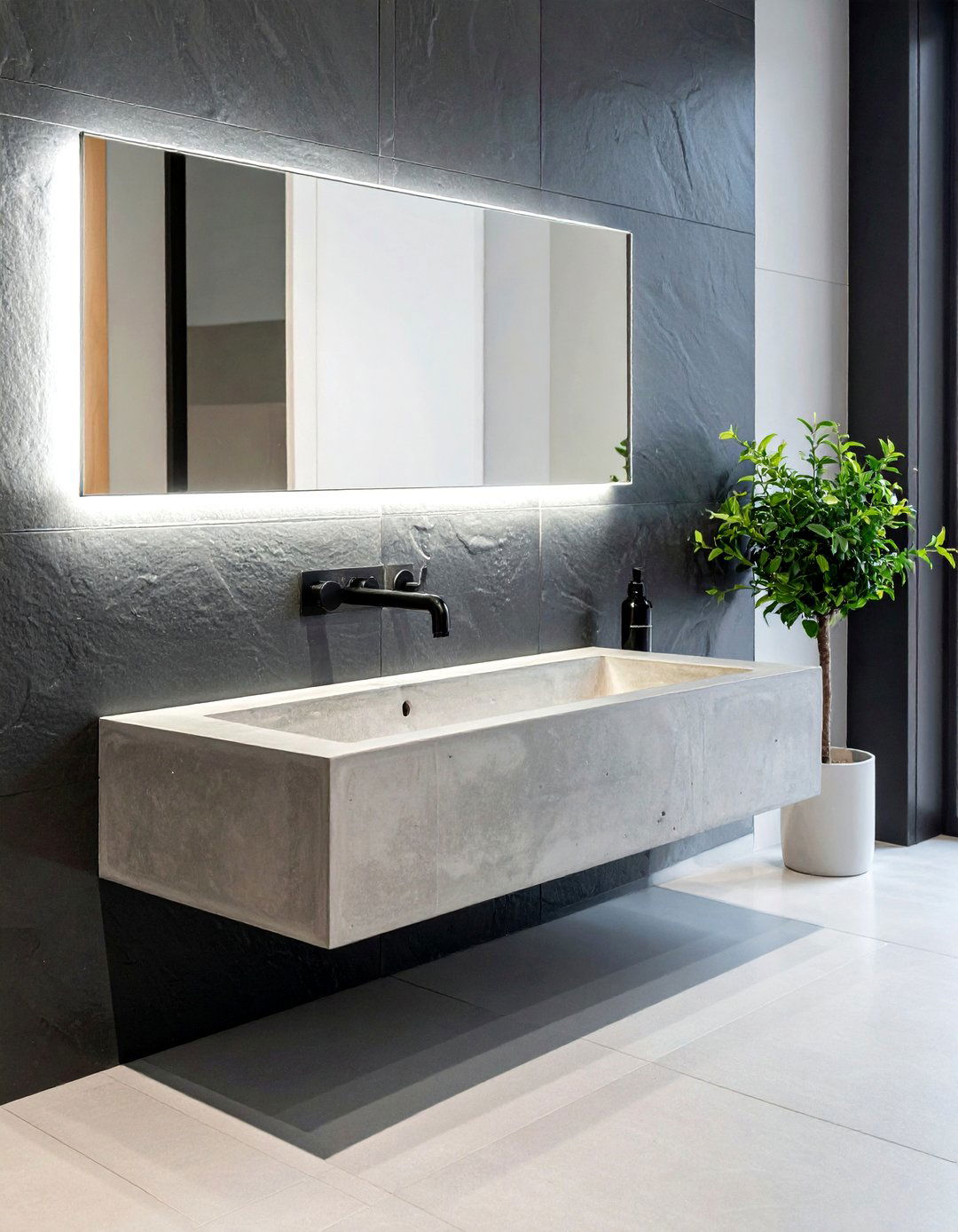 Floating concrete bathroom sink - 30 concrete sink ideas