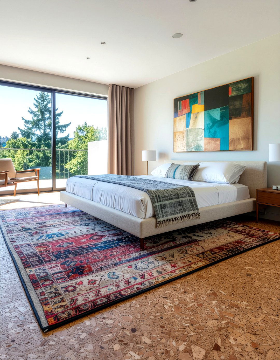 Floating cork floor bedroom - 30 bedroom cork flooring ideas