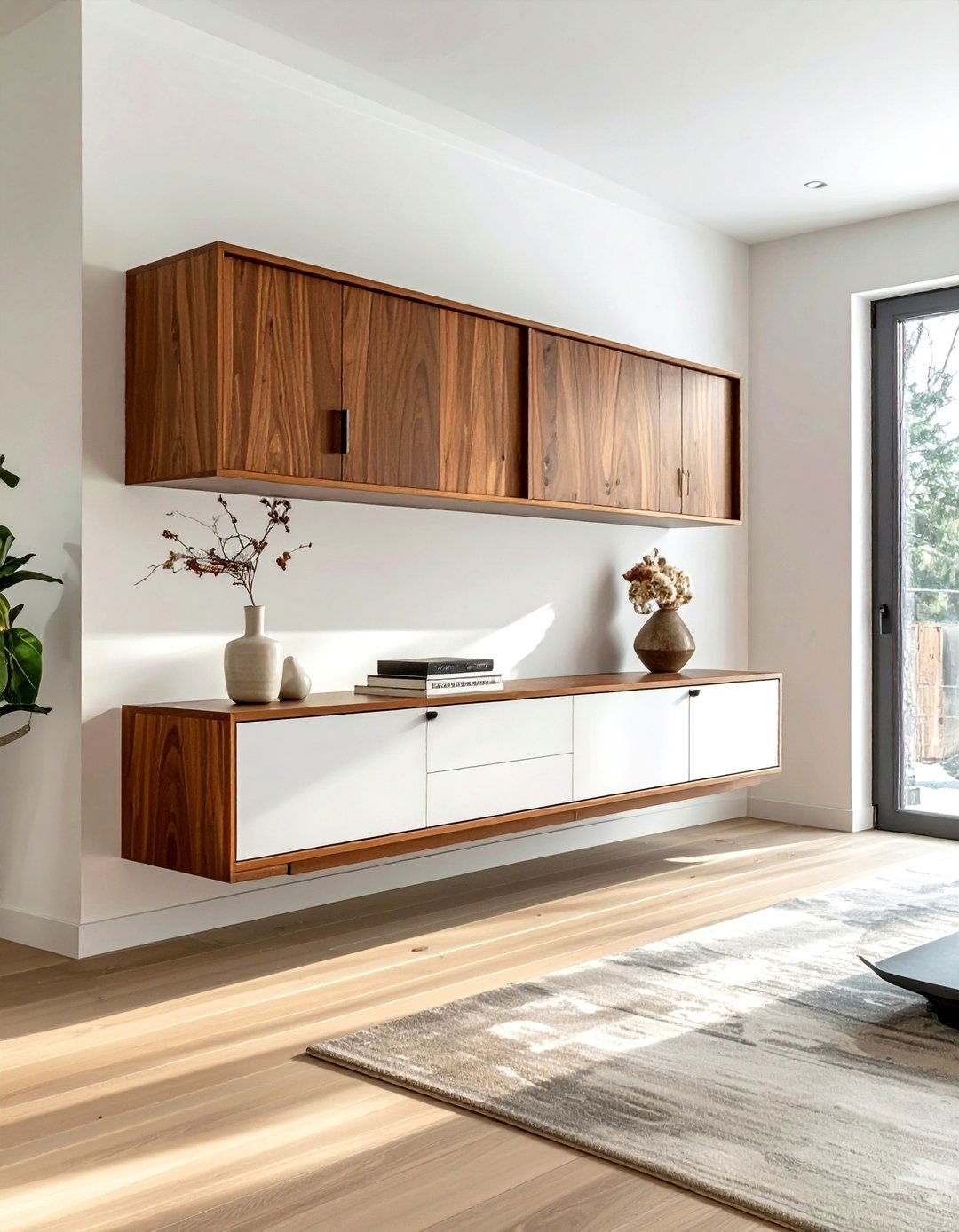 Floating credenza unit - 30 living room built-in ideas