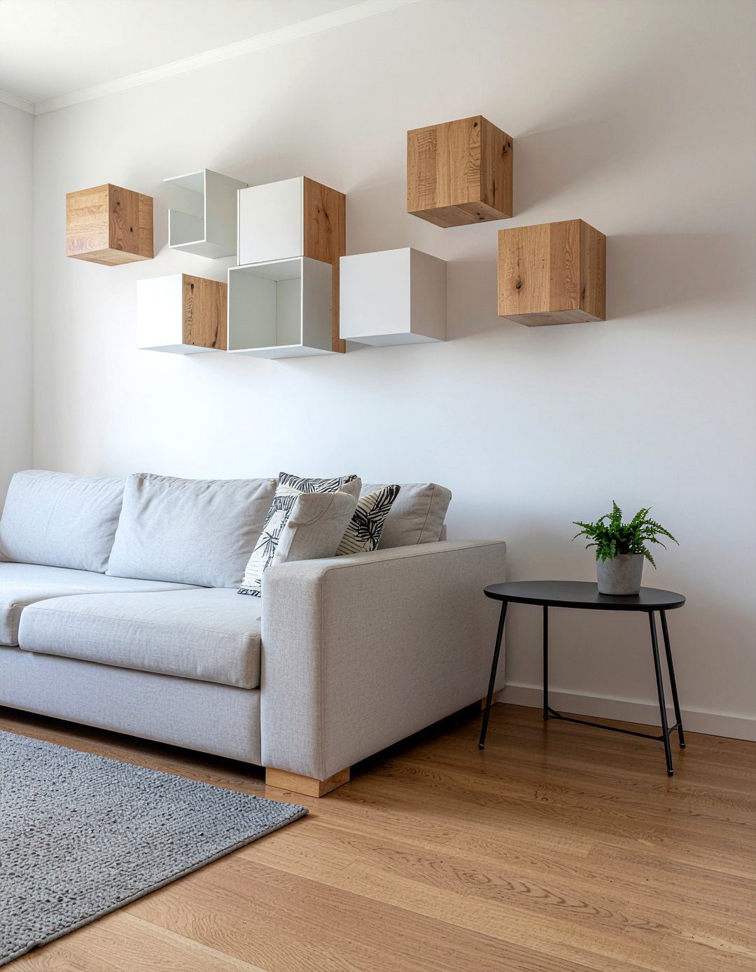 Floating cube shelves - 30 living room storage unit ideas
