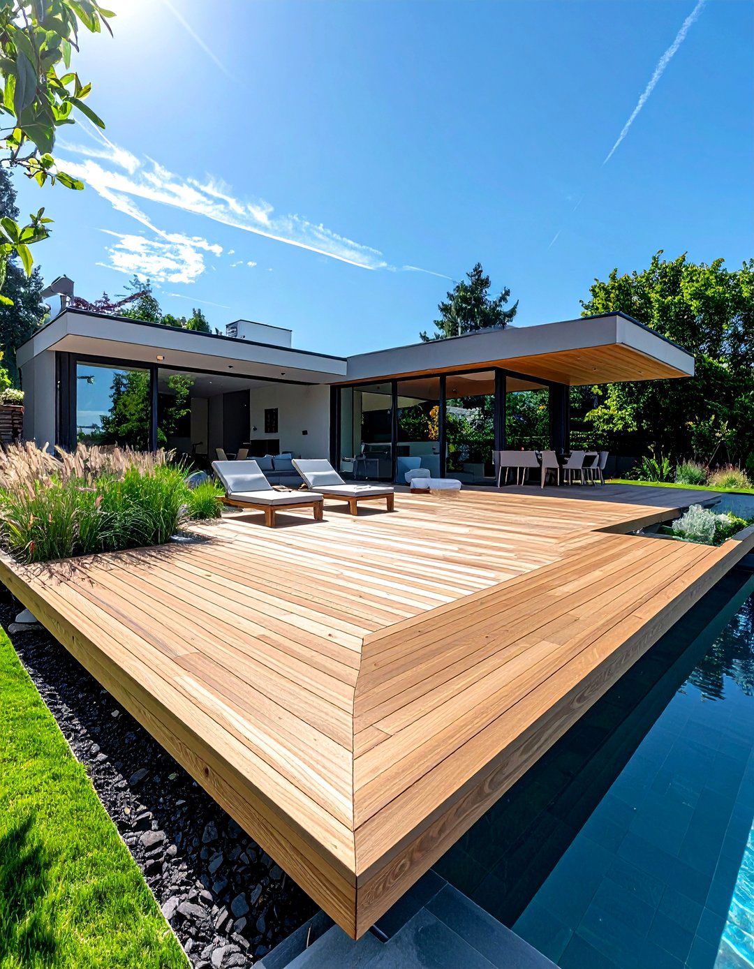 Floating deck - 30 poolside decor ideas