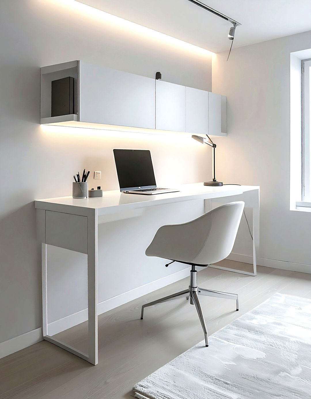 Floating desk arrangement - 30 desk styling ideas