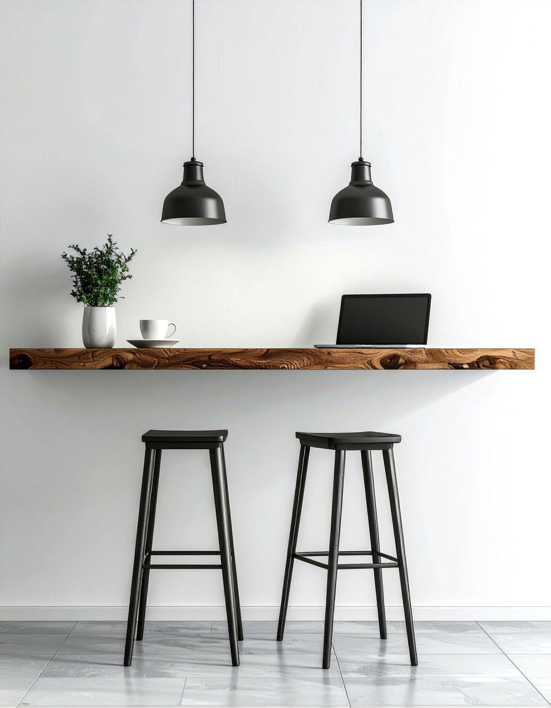 Floating dining shelf - 30 narrow dining room ideas