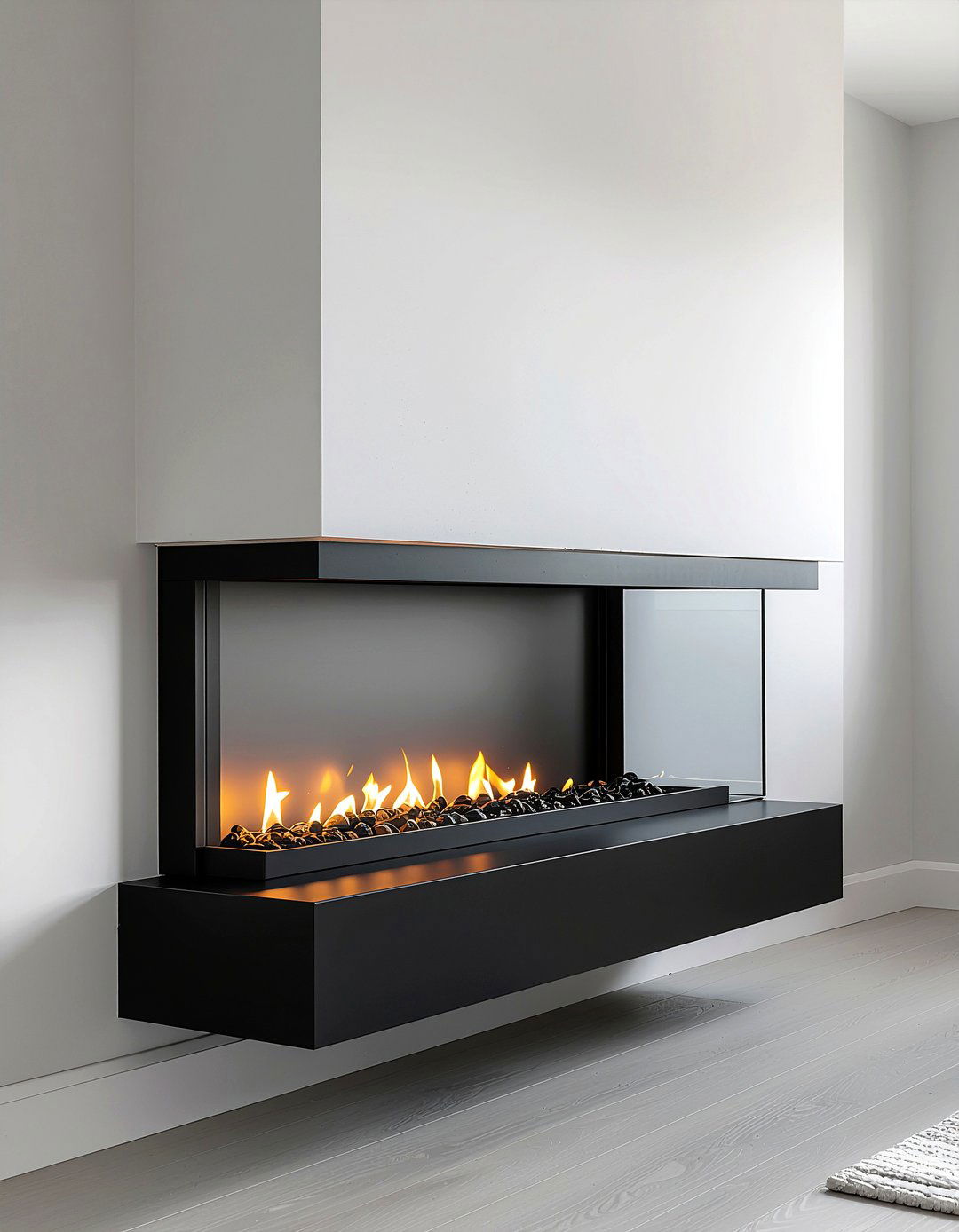 Floating electric fireplace shelf - 30 electric fireplace ideas