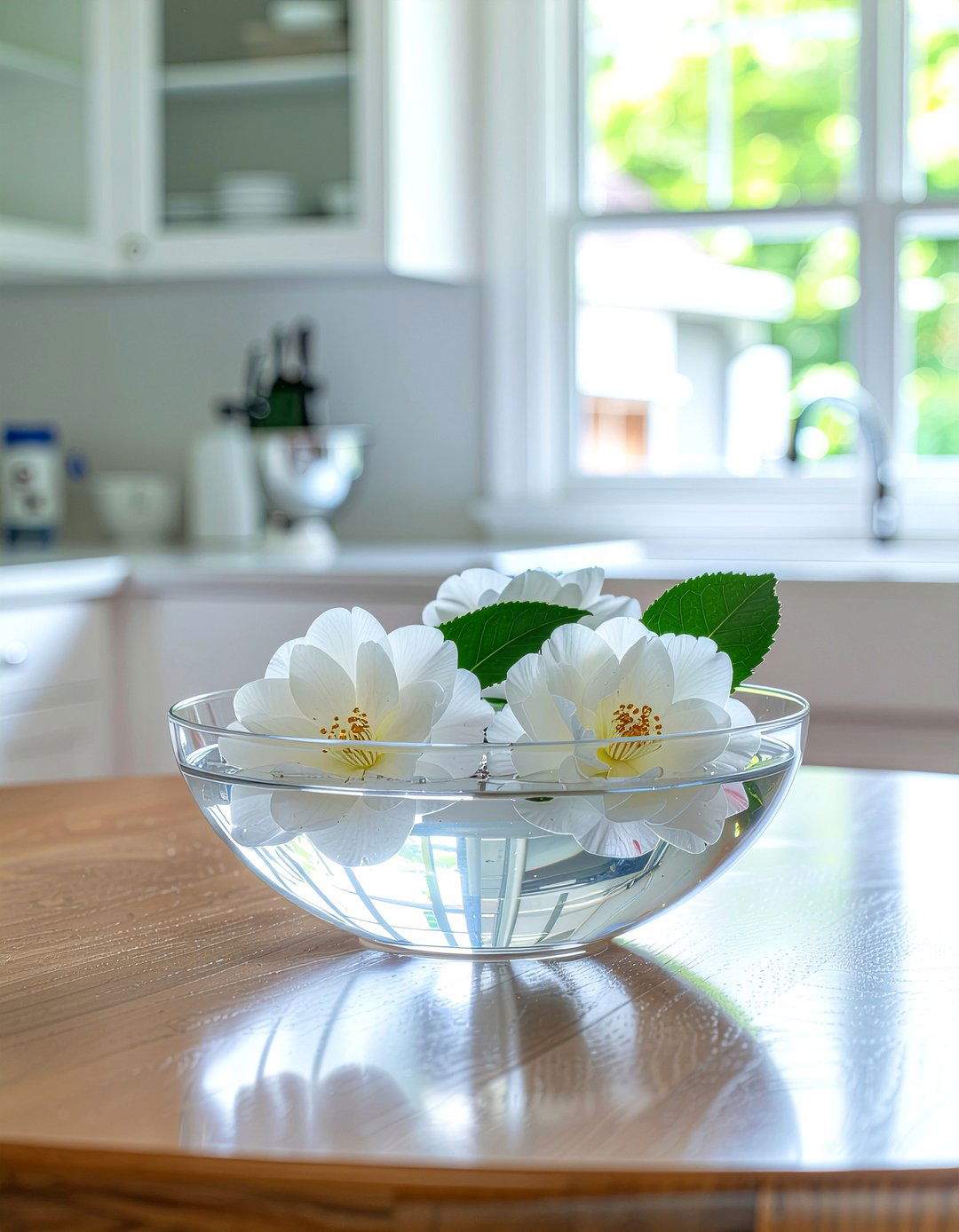 Floating flower bowl for kitchen - 30 kitchen flower arrangement ideas