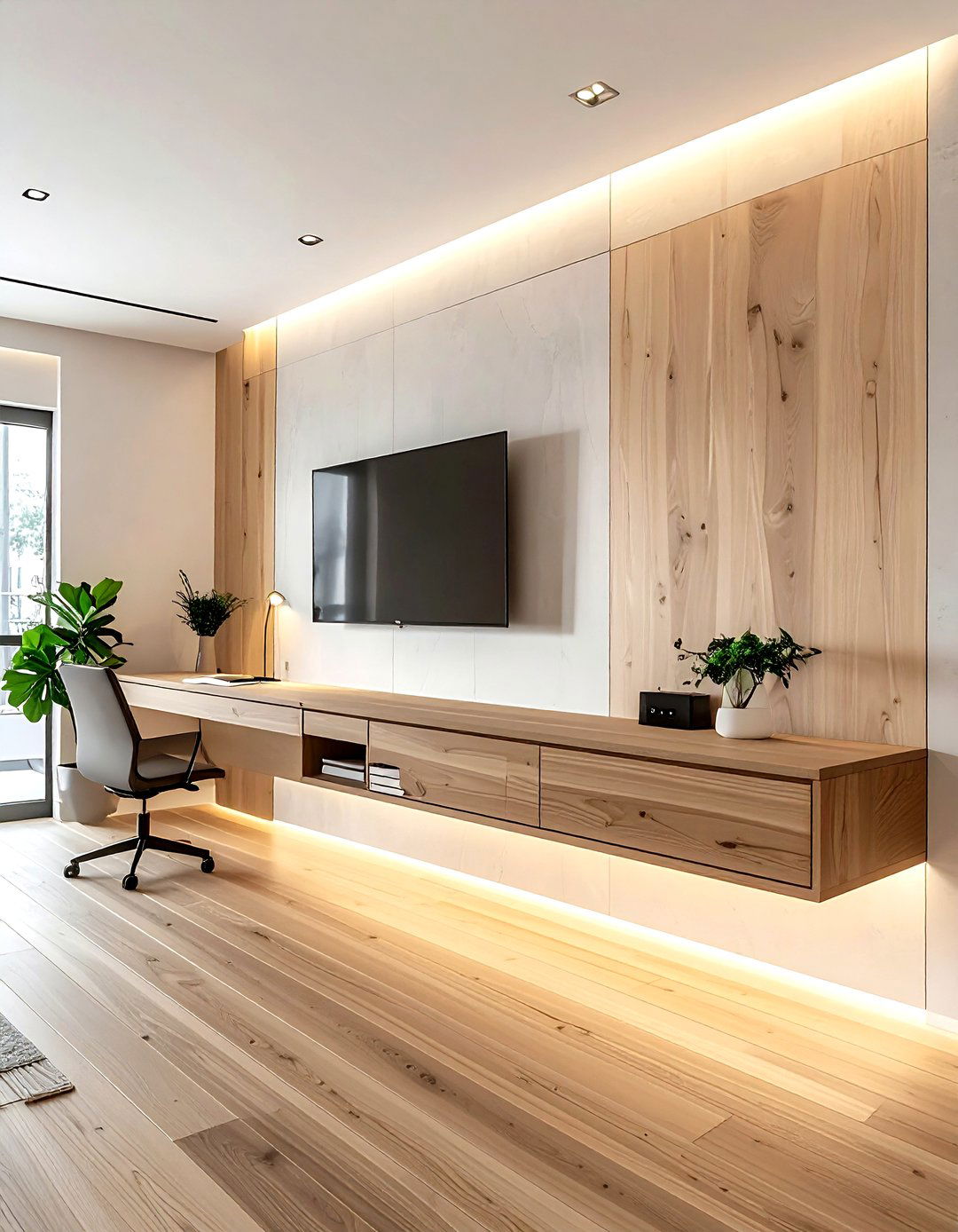 Floating furniture wall - 30 compact living room ideas