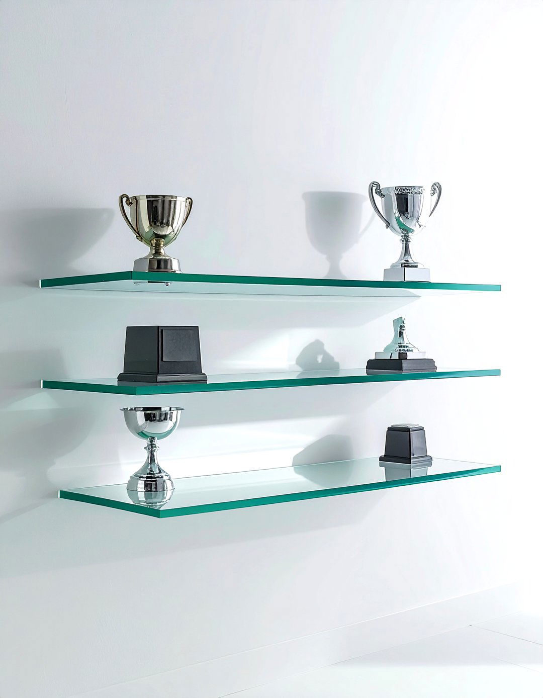 Floating glass shelf - 30 award display ideas