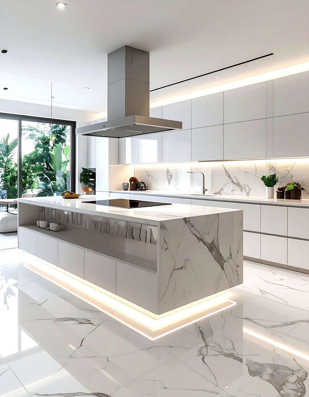 Floating kitchen island - 30 minimalist kitchen ideas