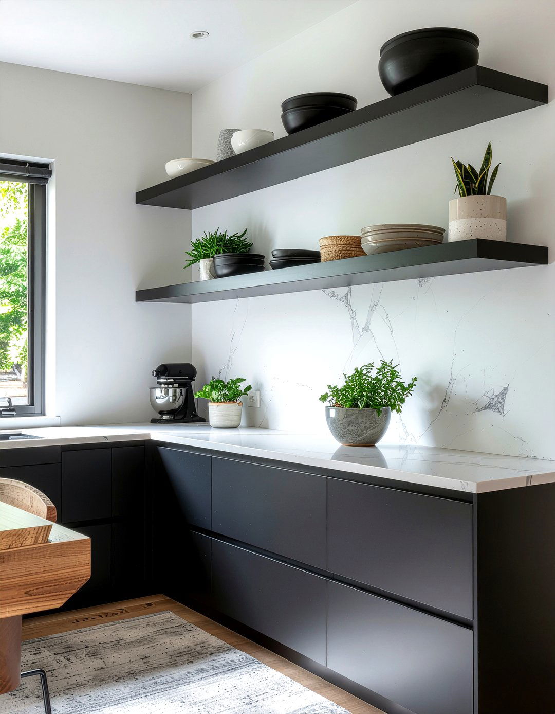 Floating kitchen shelves - 30 sleek modern kitchen ideas