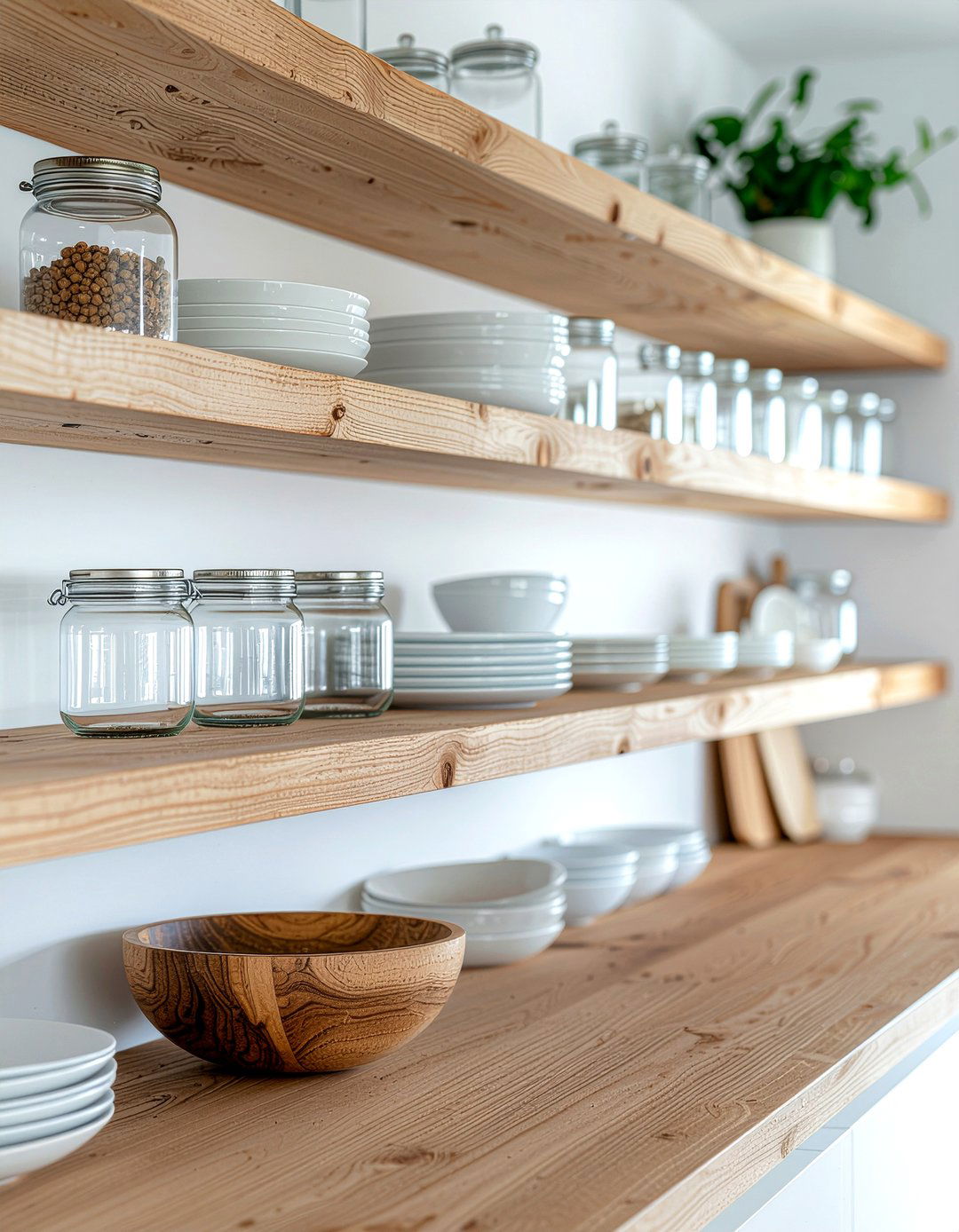 Floating kitchen shelves - 30 everyday decor ideas