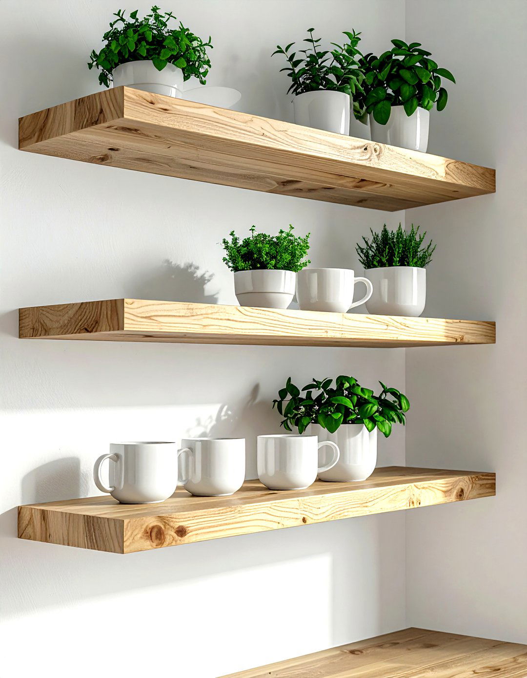 Floating kitchen shelves - 30 kitchen storage tips