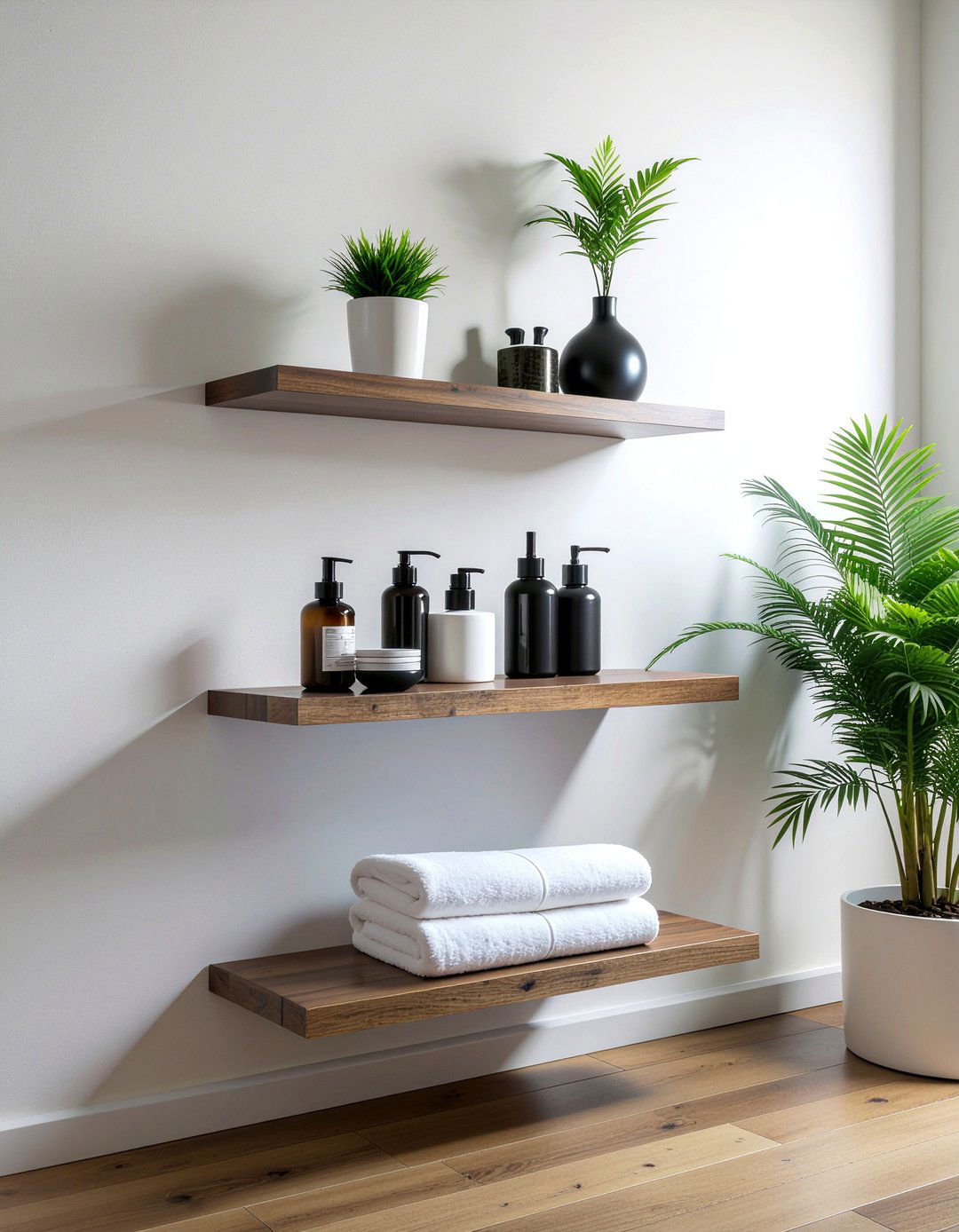 Floating ladder shelf bathroom - 30 bathroom ladder shelf ideas