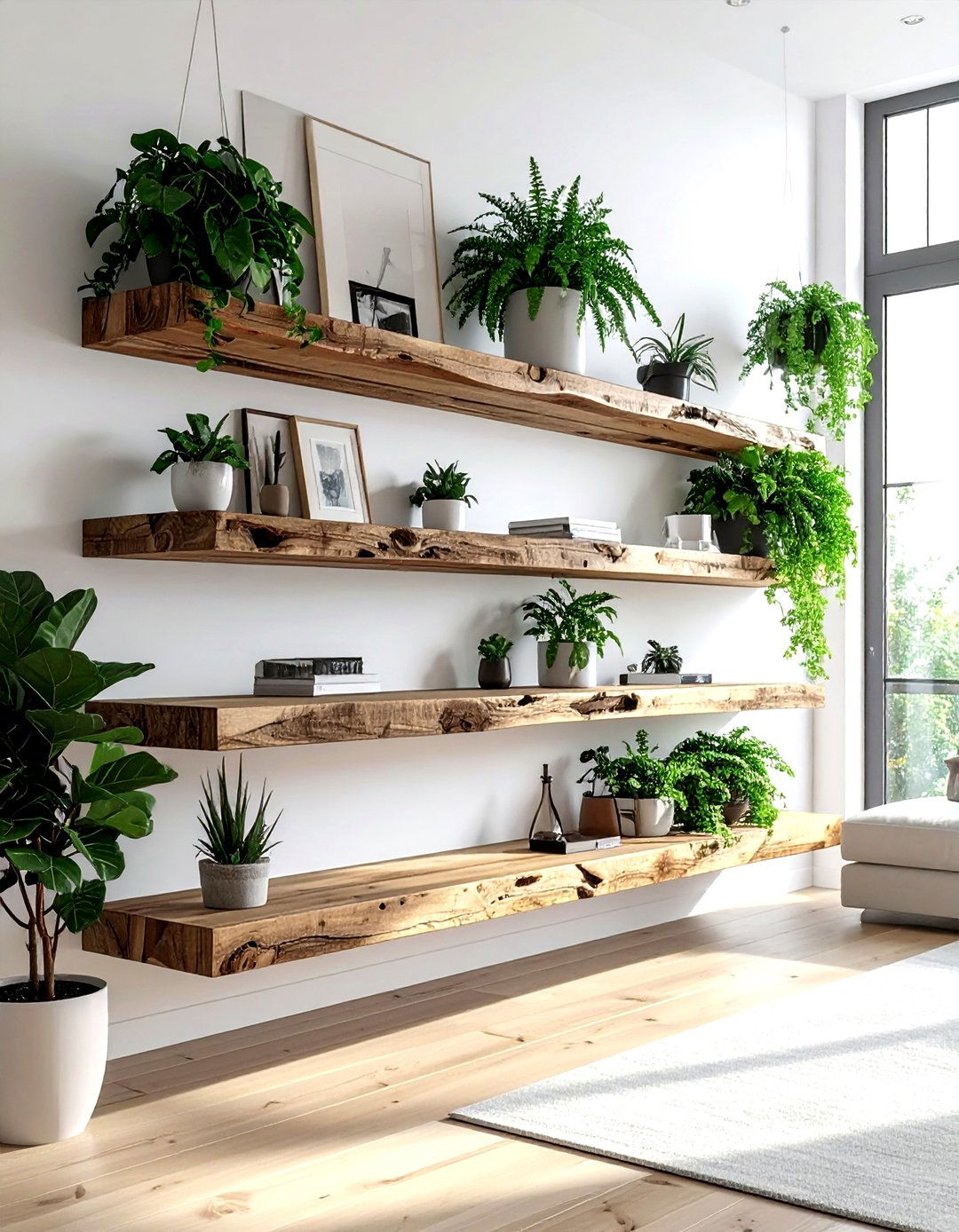 Floating living room shelves - 30 living room built-in ideas