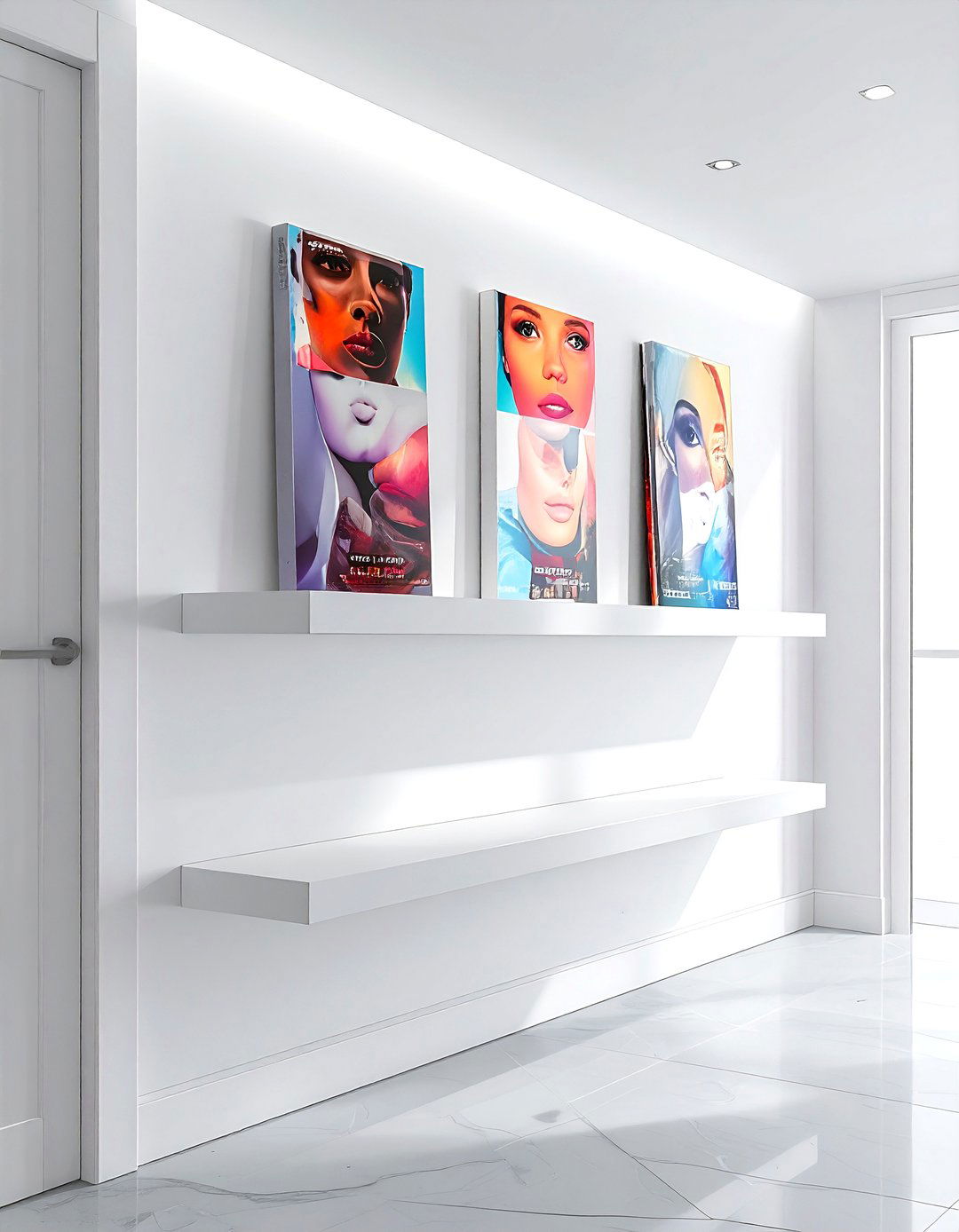 Floating magazine shelf - 30 magazine decor ideas