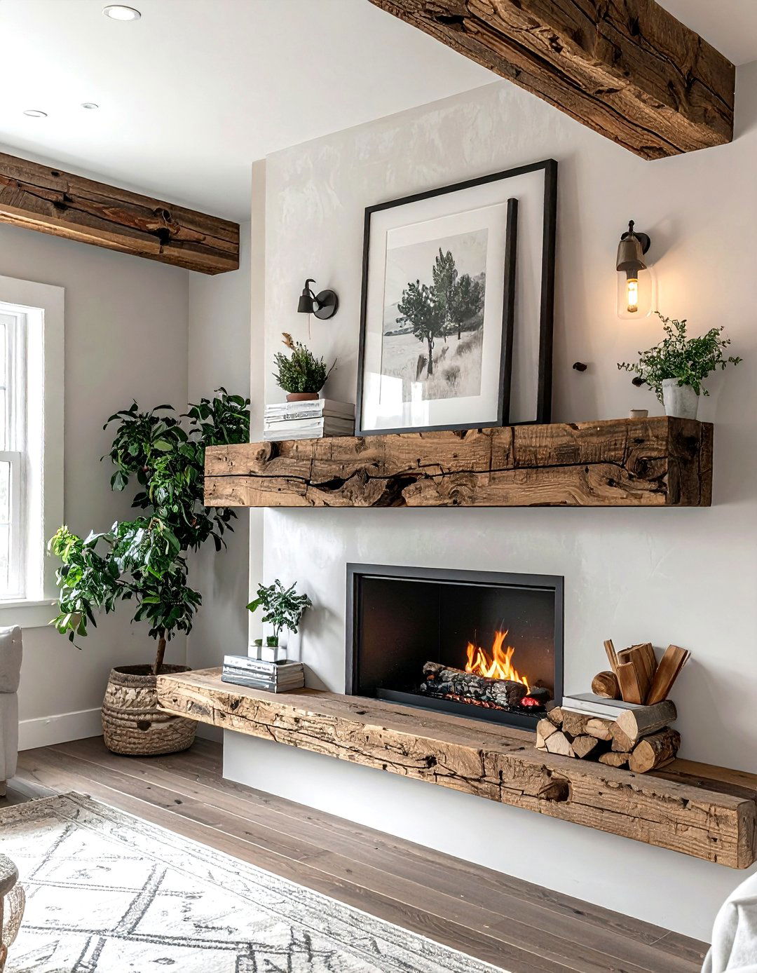 Floating mantle - 30 living room storage hacks