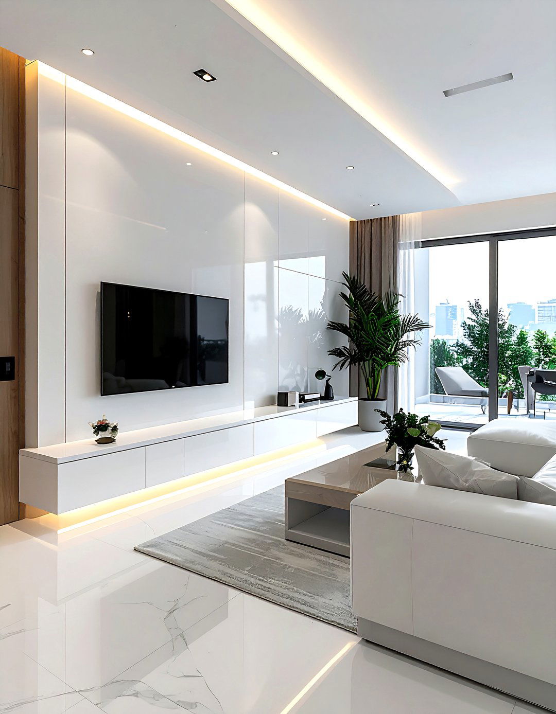 Floating media console - 30 living room hacks