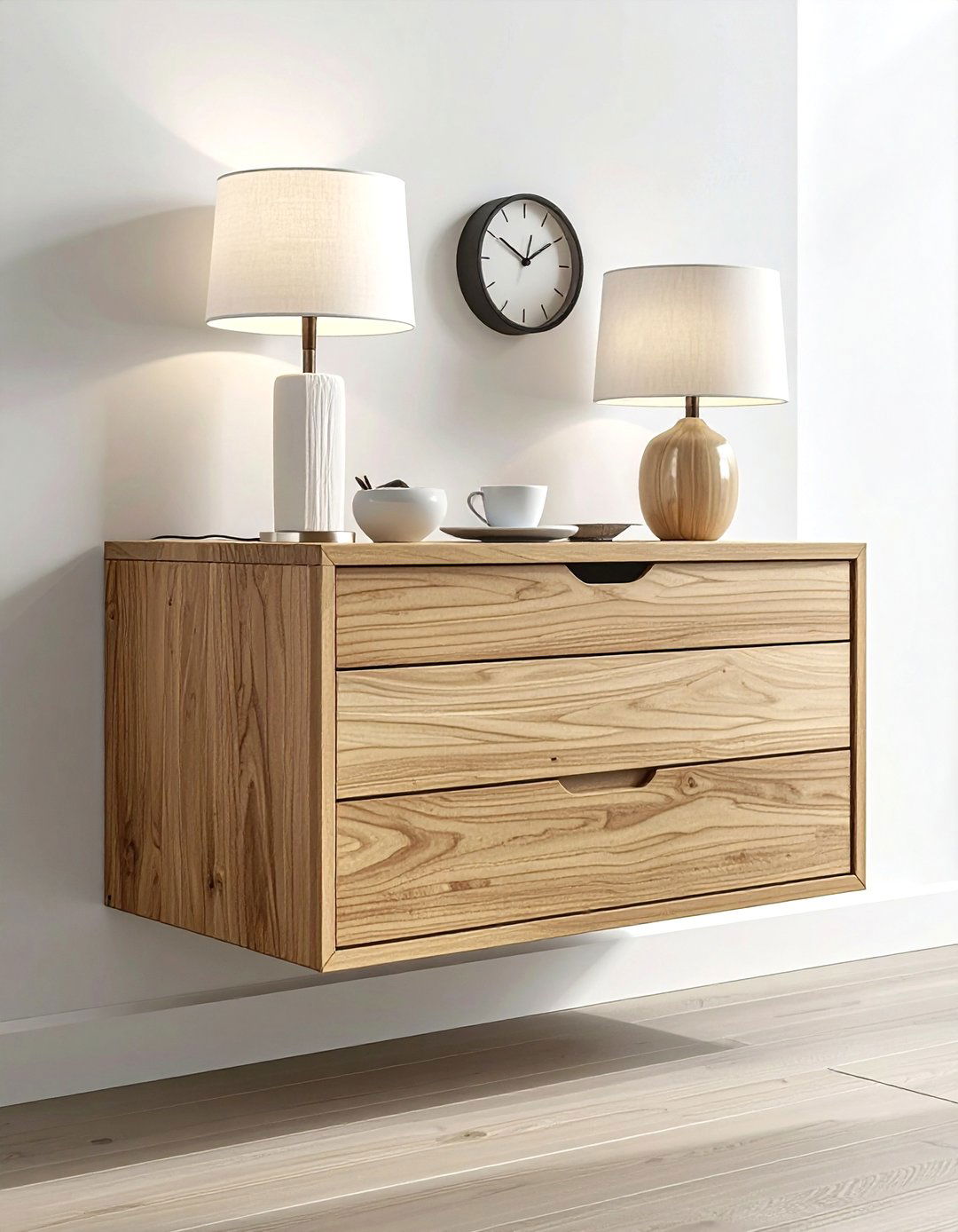 Floating nightstand - 30 bedroom storage hacks