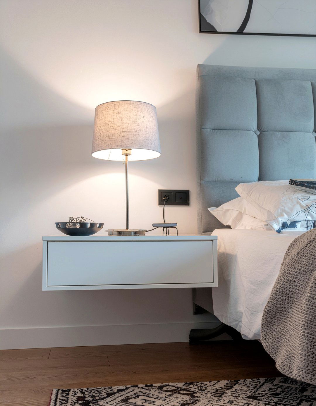 Floating nightstand ledge shelf - 30 bedroom ledge shelves