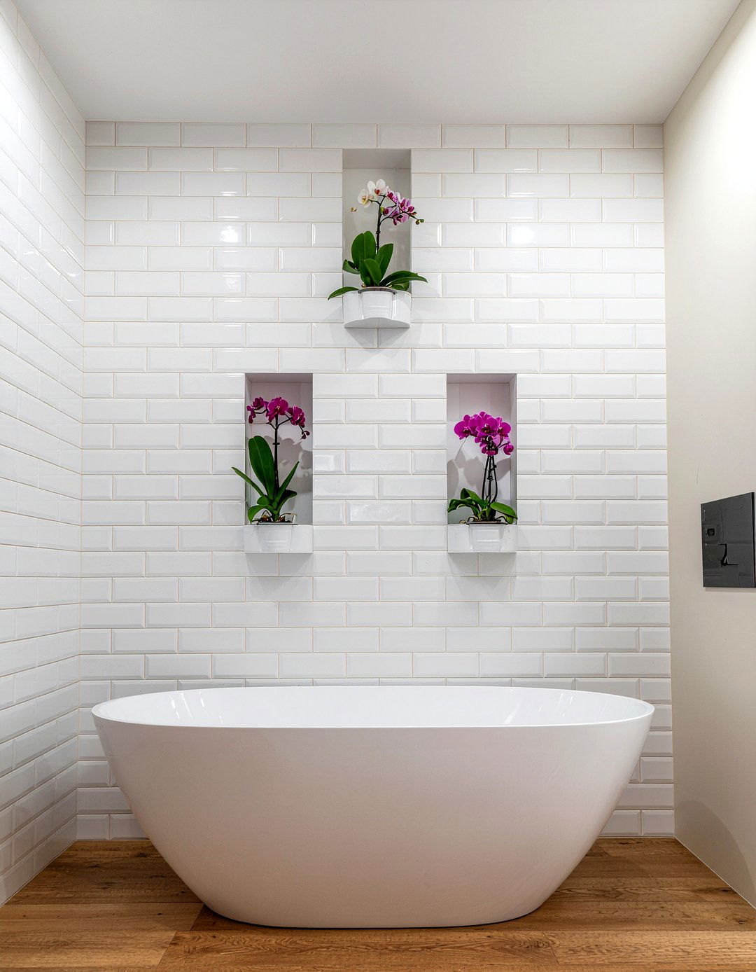 Floating orchid bathroom wall - 30 bathroom orchid ideas