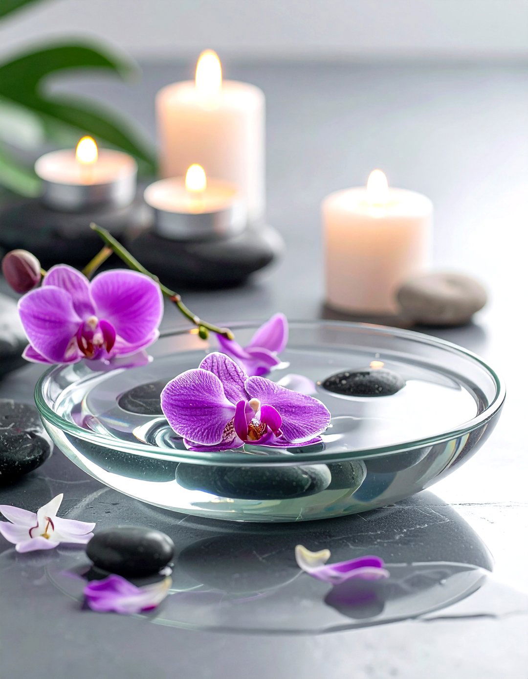 Floating orchid in water - 30 orchid decor ideas