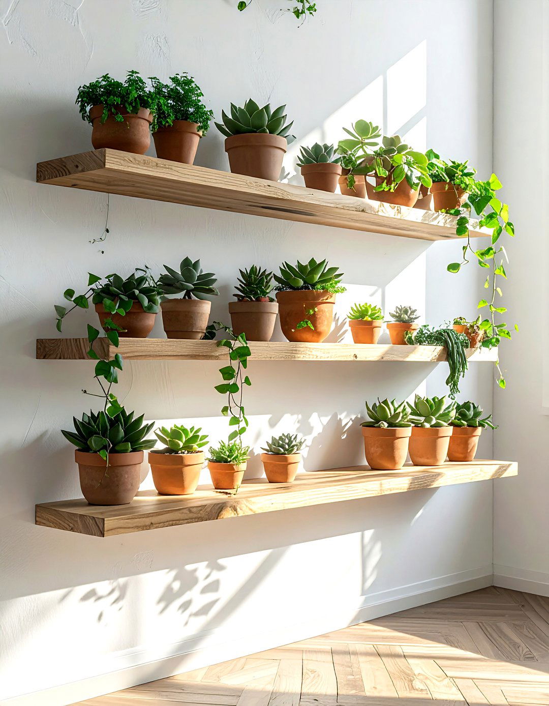 Floating plant shelves - 30 plant styling ideas