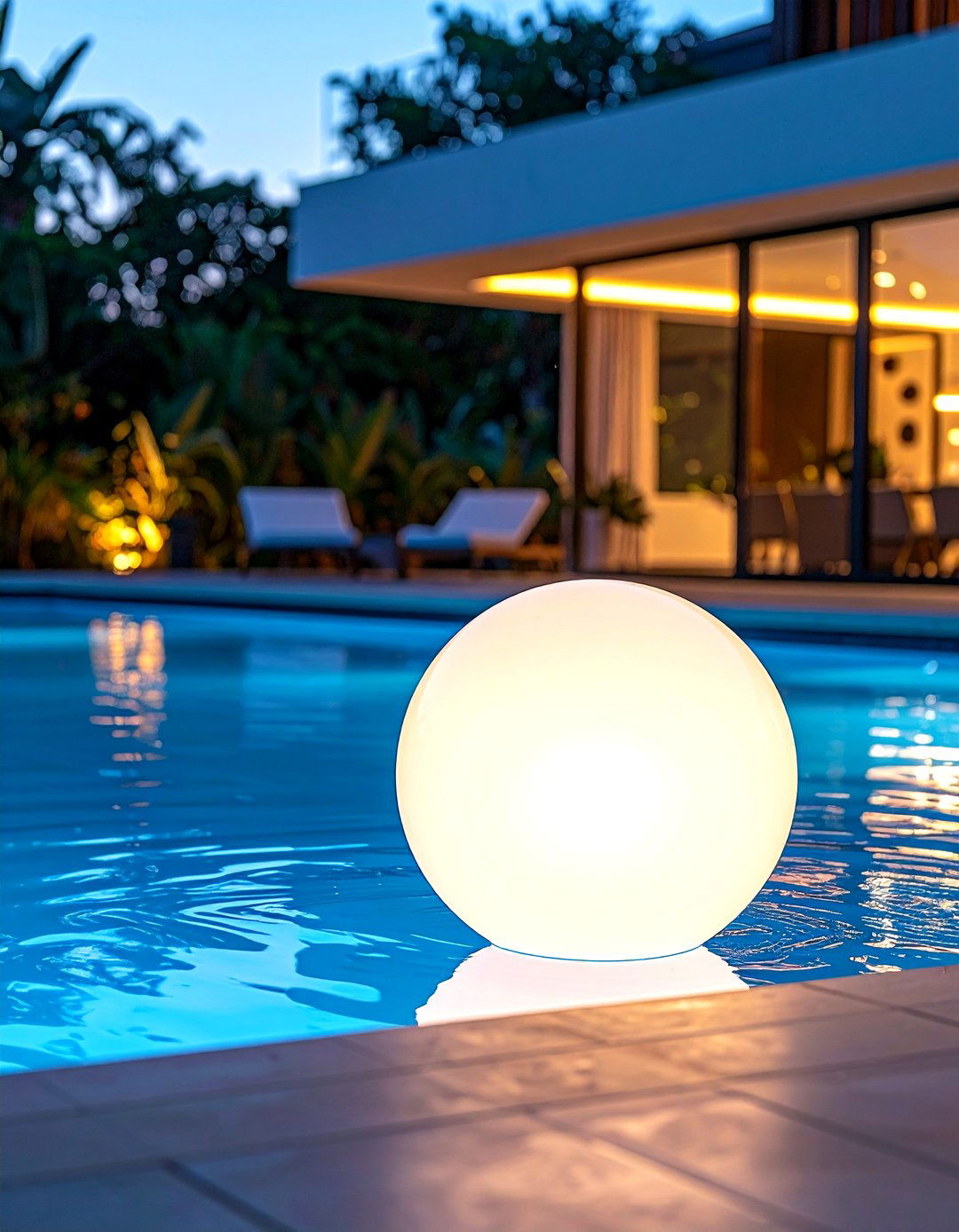 Floating pool orb - 30 sphere decor ideas