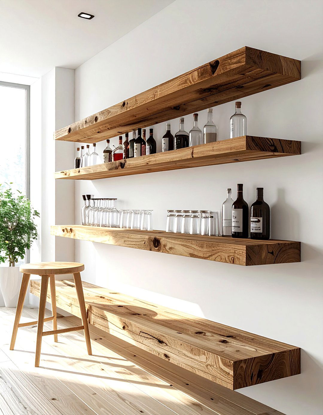 Floating shelf bar - 30 dining room for small spaces