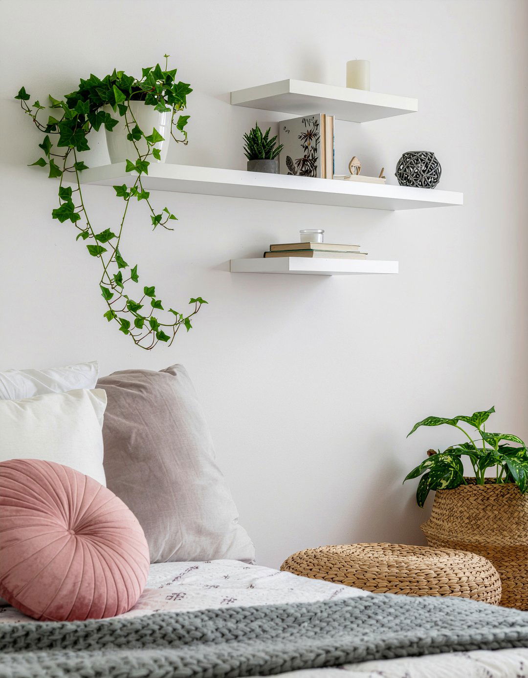 Floating shelves - 30 budget bedroom ideas