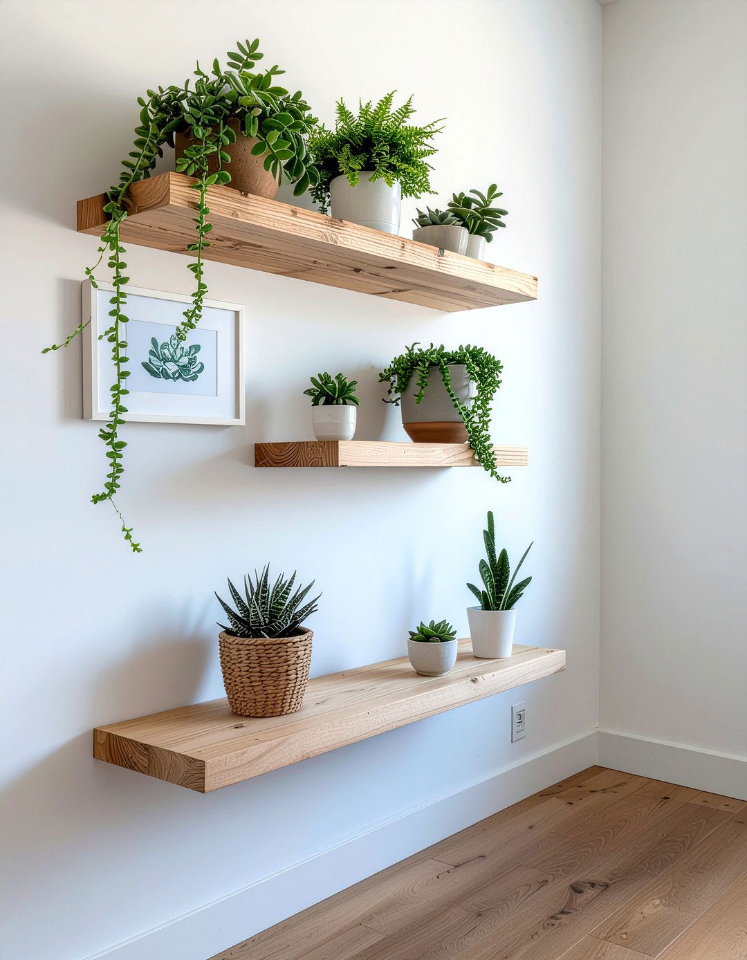 Floating shelves - 30 feminine living room ideas