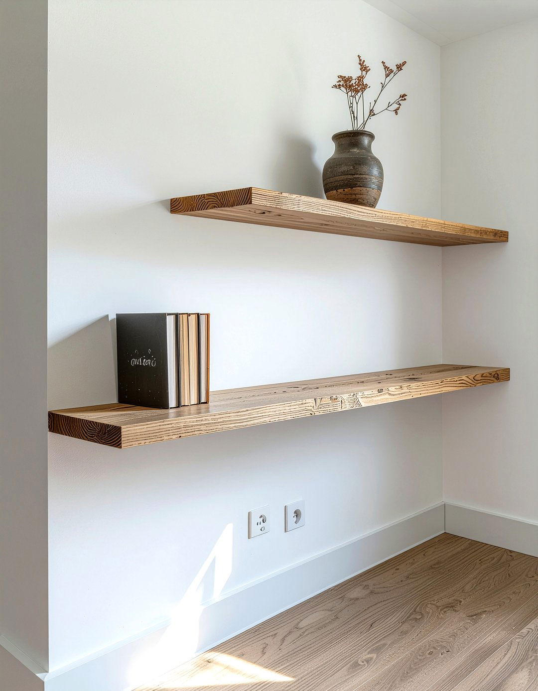 Floating shelves - 30 minimalist living room ideas